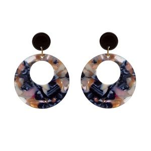 Colorful Blue Marble acrylic earrings